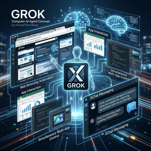 Grok Computer Geliyor: xAI'ın Otonom Yapay Zeka Ajanı Yarışa Katılıyor - AI Agents konulu yazı görseli